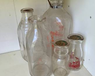 Milk bottles and caps
