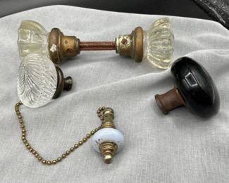Antique glass and porcelain knobs