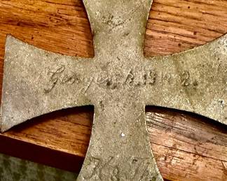 1914 WWI German Iron Imperial Cross 4" Paperweight Prussian 1813-1840- Original