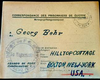 WW2 German Prisoner of War Letter from prison camp in France