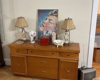 Blond mid century modern buffet