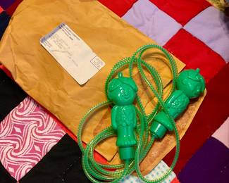 Green giant jump rope in shipping envelope 