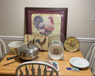 Electric skillet, mixing bowl, pot holders, serving bowls