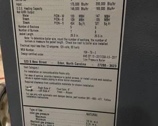 $4,250 -- Weil-McLean MFG 2023 EG-50 Series 6 natural gas steam boiler system -- still active so can be tested