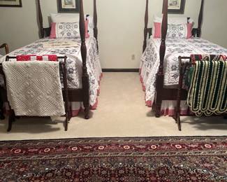 Twin 4 poster cherry beds 
