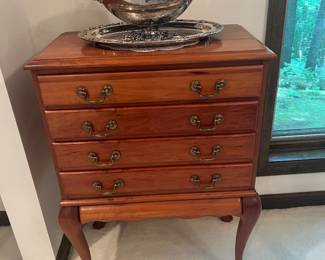 Queen Anne style silverware chest 