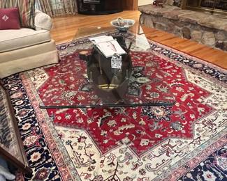 Unique Rowboat w glass top coffee table 