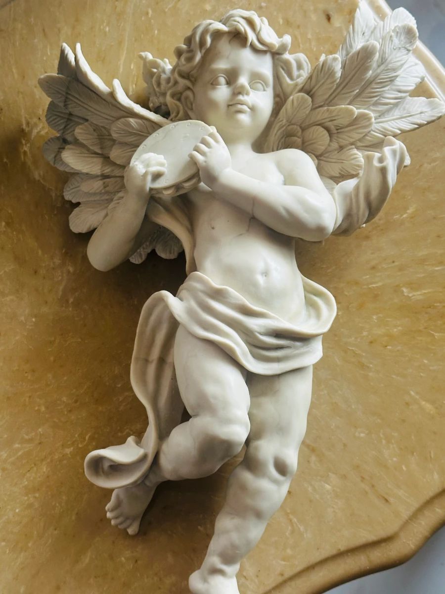 Cherub, Angel, Putti, Religious DΓ©cor, Wall Plaque, Classical Sculpture, European Style, Home Decoration, Estate Find, Decorative Art.