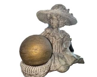 Decorative Garden Girl Figurine with Sphere