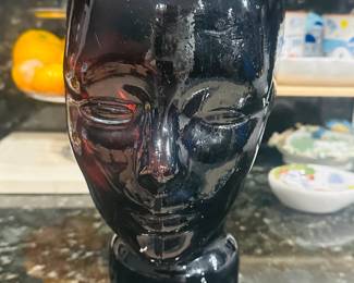 Black Glass Mannequin Head Bust Sculpture Made in Spain