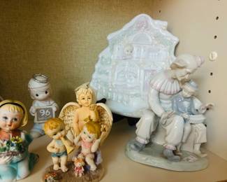 Precious Moments, Porcelain Figurines, Angel Figurines, Mother and Child, Nursery Decor, Collectible Figurines, Religious Decor, Home Decor, Estate Collection, Decorative Porcelain