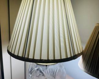 cut crystal table lamp, likely mid-to-late 20th century.