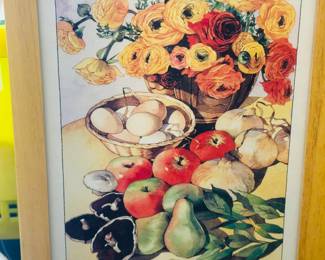 Framed Floral & Fruit Still Life Print