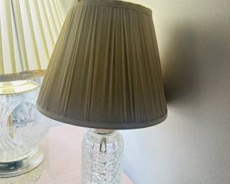 cut crystal table lamp, likely mid-to-late 20th century.