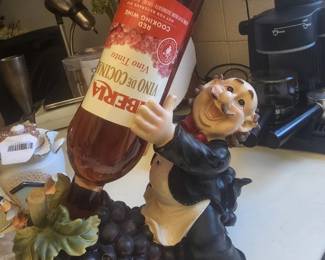 wine bottle holder / wine steward figurine,