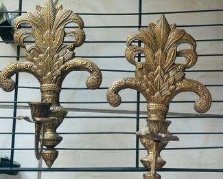 Fleur-de-Lis, Wall Sconces, Candle Holders, French Country Decor, Tuscan Decor, Gold-Tone Wall Decor, Traditional Home Decor, Ornate Wall Accent,