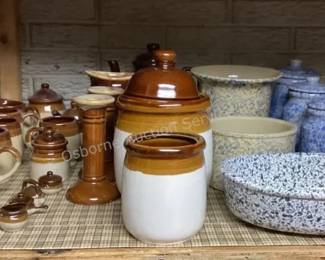 Stonware, Roseville crocks & More