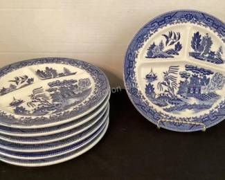 Blue Willow divided plates