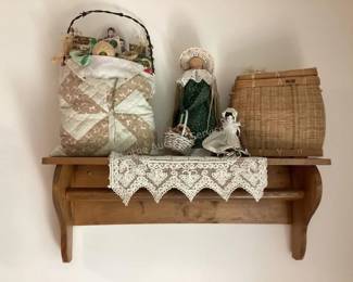 Wood wall shelf & decor