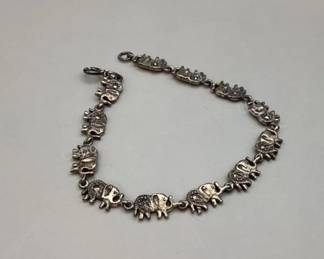 Sterling elephant bracelet