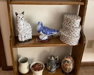 Wood shelf & decor