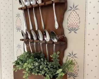 Spoon holder & contents