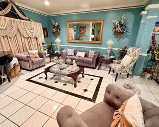 Formal Living sofa and chairs and accessories