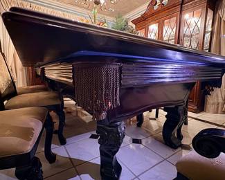 Dining table is a billiard table