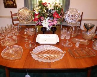 CANDLEWICK LEMON TRAYS, MISC GLASSWARE