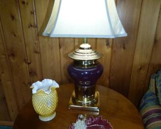 FENTON AMBER HOBNAIL VASE