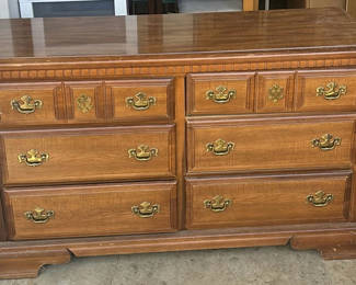 Lot 38: Wooden Dresser with Multiple Drawers