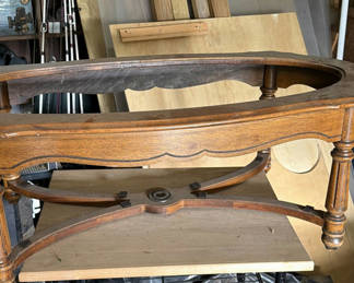 Lot 15: Oval Wooden Coffee Table with Glass Top