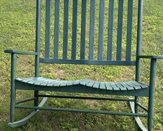 Lot 51: Wooden Rocking Bench