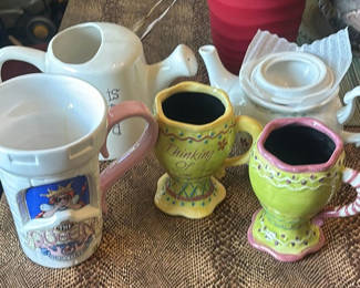 Lot 54: Assorted Ceramic Mugs and Teapots