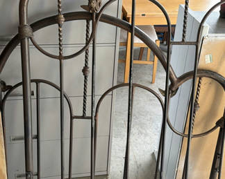 Lot 7: Ornate Metal Bed Headboard and Footboard