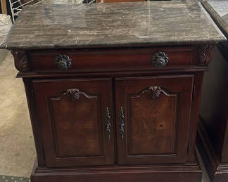 Lot 49: Pair of Wooden Cabinets with Marble Tops