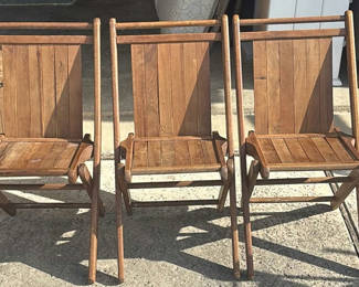 Lot 37: Three Wooden Folding Chairs