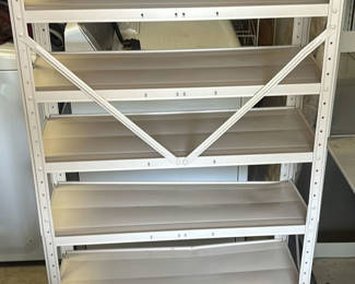 Lot 44: White Metal Storage Shelving Units