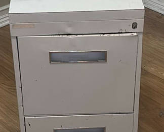 Lot 112: Two-Drawer Metal Filing Cabinet