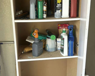 Lot 104: Assorted Garage Tools and Household Cleaning Supplies