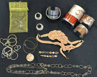 Lot 205: Assorted Jewelry Collection: Bracelets, Necklaces, and Earrings