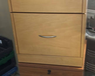 Lot 50: Stacked Wooden Filing Cabinets with Drawers