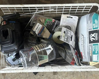 Lot 102: Assorted Garage Tools and Hardware Supplies