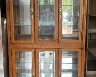 Lot 42: Wooden Glass-Front Display Cabinet