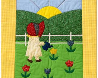 Sunbonnet Sue style baby quilt