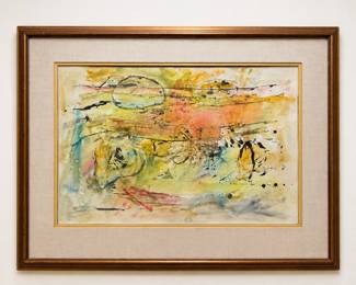 Chinese school watercolor after Zao Wou-Ki