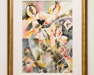 After Will Henry Stevens abstract pastel irises watercolor