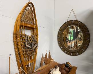 Large snowshoes. Nice wall mirror.