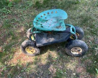 Garden tractor seat rolling cart for adults..