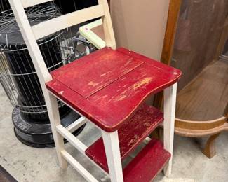 Ladder/stool. Very sturdy.